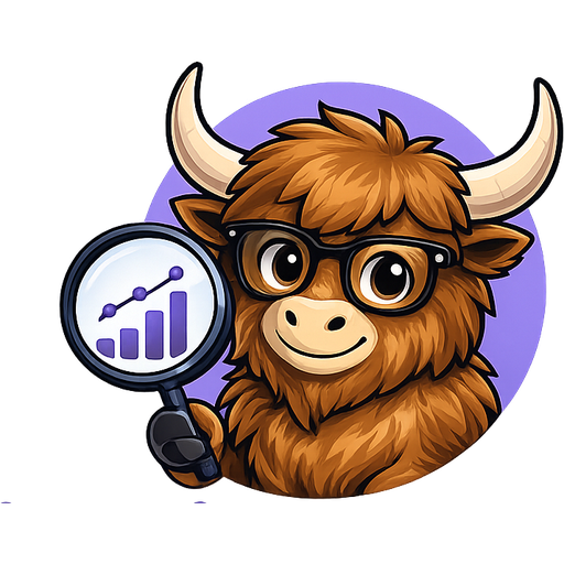 Insight Yak mascot — a yak with glasses and a magnifying glass